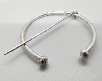 Custom Penannular Brooch, Sterling Silver Celtic Pin, Personalised Brooch, Unisex Gift