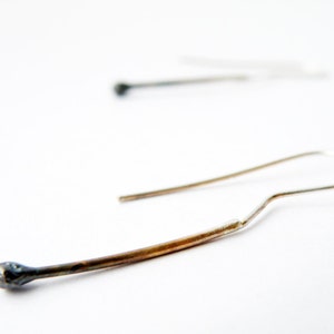 Women&#39;s Earrings Gift Ideas, Ombre Silver Dangle Matchsticks, Playful Burnt Matches Earrings