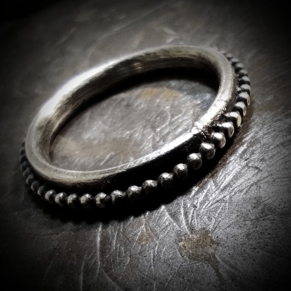 Antique Finish Sterling Silver Ring, Boho Wedding Ring for her and for him, Jewelry Gift Ideas Men and Women