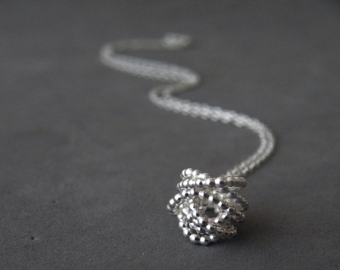 Bundle Pendant Necklace Sterling Silver Abstract Pendant Dotted Pendant by SteamyLab