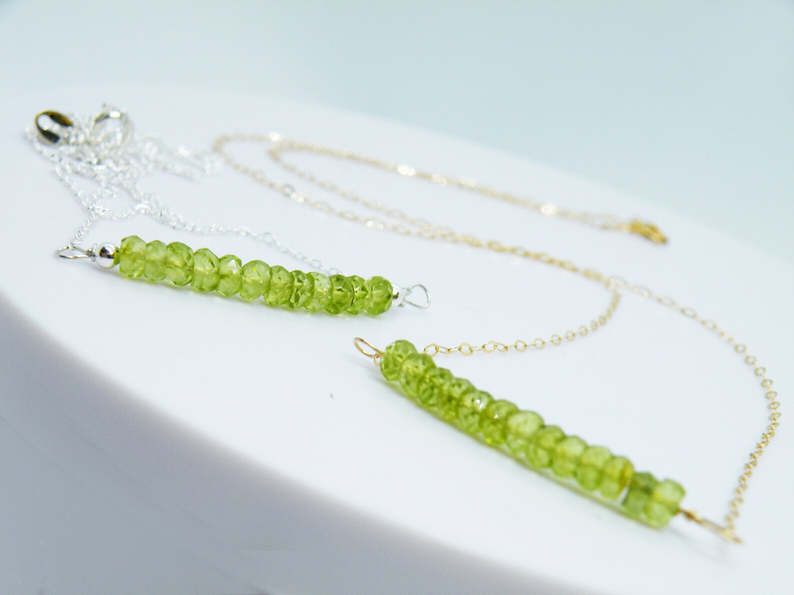 Green peridot necklace Clearance