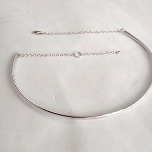 Collana girocollo rigida, collana minimalista in argento sterling, idea regalo gioielli, collana in argento fatta a mano immagine 4