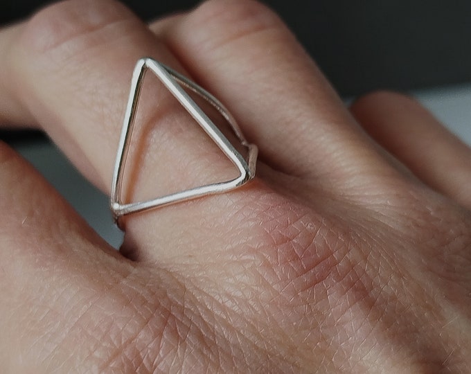 Architectural Ring Sterling Silver Modern Minimalist Geometric Jewelry Unique Gift Ideas