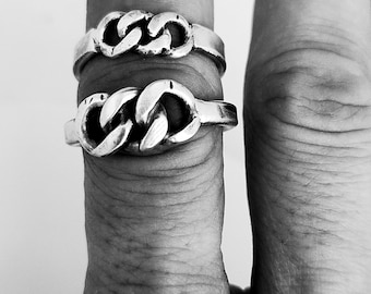 Panzerring aus 925er Silber: Unisex Kettenring