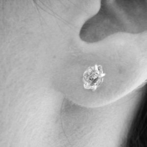 Herkimer Diamonds Stud Boucles d'oreilles en argent sterling Back Posts Boucles d'oreilles en pierre brute par SteamyLab image 2