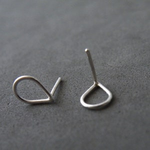 Tiny Teardrop Studs Drop Stud Earrings Sterling Silver Post Earrings ...