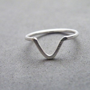 Chevron Silver Stacking Ring, Dainty Midi Ring for Her,minimalist ...