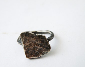 Oxidized Sterling Silver Texture Ring, Antique Finish Ring, Silver Ring gift ideas for Women