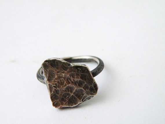 Oxidized Sterling Silver Texture Ring, Antique Finish Ring, Silver Ring gift ideas for Women