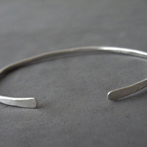 Silver Hand Hammered Textured Bangle,Sturdy Men/Women Cuff, Available Thickness 2mm/2,5mm/3mm. image 5