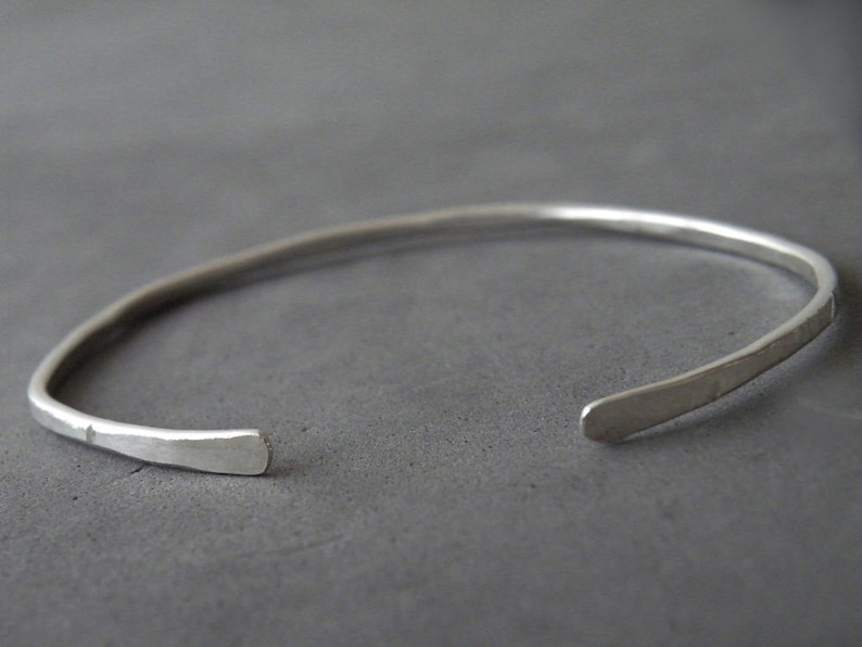 Silver Hand Hammered Textured Bangle,Sturdy Men/Women Cuff, Available Thickness 2mm/2,5mm/3mm. image 5