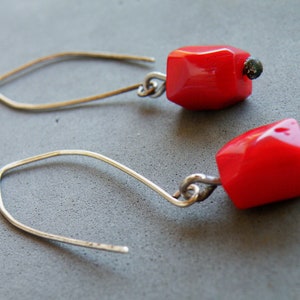 Sicily Collection Dangle earrings, Coral Drop earrings, Women Jewelry