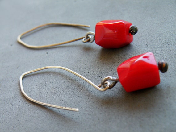 Sicily Collection Dangle earrings, Coral Drop earrings, Women Jewelry