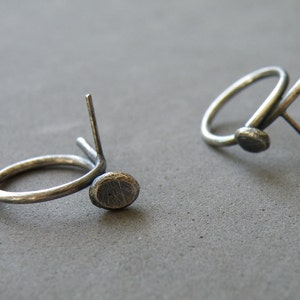 Nail Stud earrings, Industrial Urban Oxidized Studs, Minimalist Unisex Studs