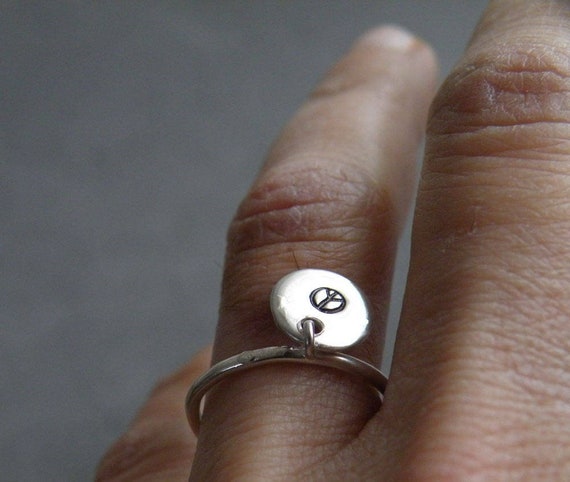 Silver Charm Ring Charm Initial Ring Sterling Silver Personalised Gift Ideas Women Girls