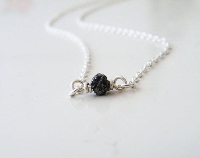 Genuine Black Diamond Necklace Conflict Free Diamond Jewelry Essential Minimalist Necklace by SteamyLab
