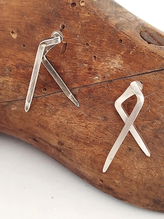 Sterling Silver Mismatched Ear Jackets: Versatile Handmade Earrings