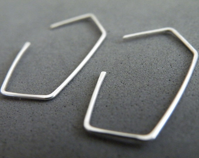 Modern Silver Earrings, Urban Minimalist Jewelry Gift Ideas