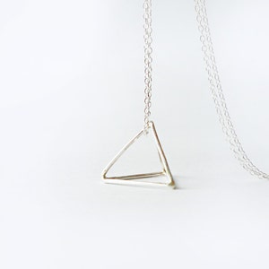 Pyramid Necklace Sterling Silver Triangle Pendant Necklace Long Geometric Necklace Minimalist Jewelry by SteamyLab image 6