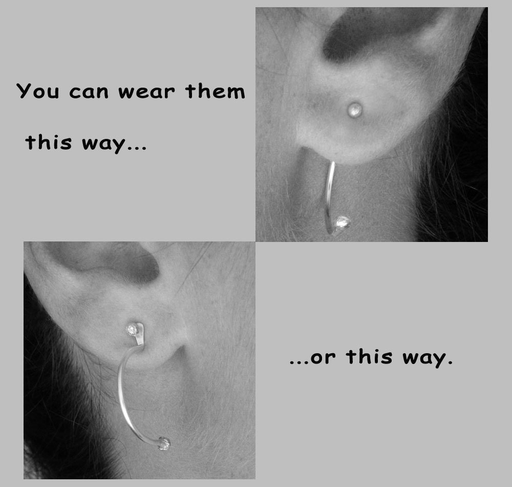 Silver Ear Jacket Earrings Modern Versatile Earrings Balls Etsy