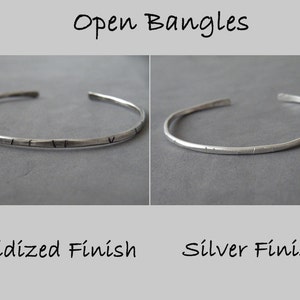 Silver Hand Hammered Textured Bangle,Sturdy Men/Women Cuff, Available Thickness 2mm/2,5mm/3mm. image 2