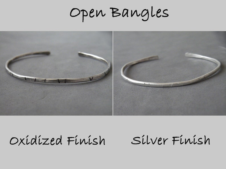 Silver Hand Hammered Textured Bangle,Sturdy Men/Women Cuff, Available Thickness 2mm/2,5mm/3mm. image 2