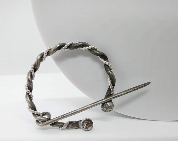 Celtic Style Brooch, Cloak Fibula, Shawl Pin, Sterling Silver Brooch, Hand Forged Silver