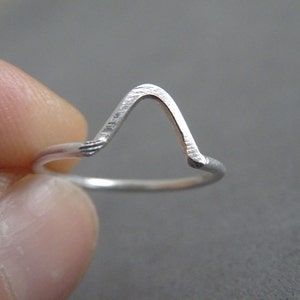 Chevron Silver Stacking Ring, Dainty Midi Ring for Her,minimalist ...