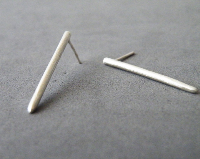Modern Silver Spike Drop Studs, Women Silver Studs, Jewelry Gifts for Her