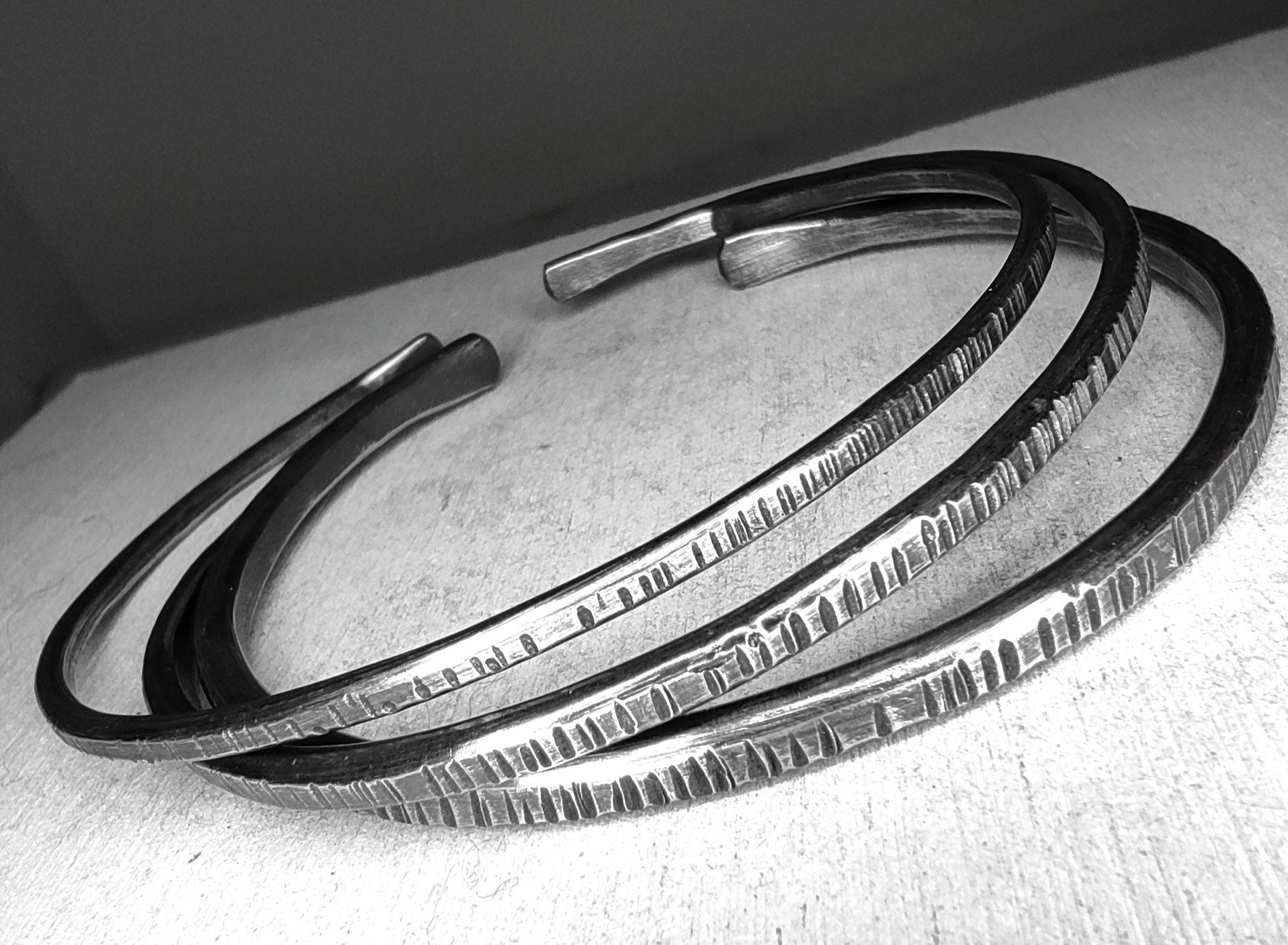 SOLD INDIVIDUALLY Unisex Silver Stacking Cuff - Hand SOLD INDIVIDUALLY Unisex Silver Stacking Cuff - Hand