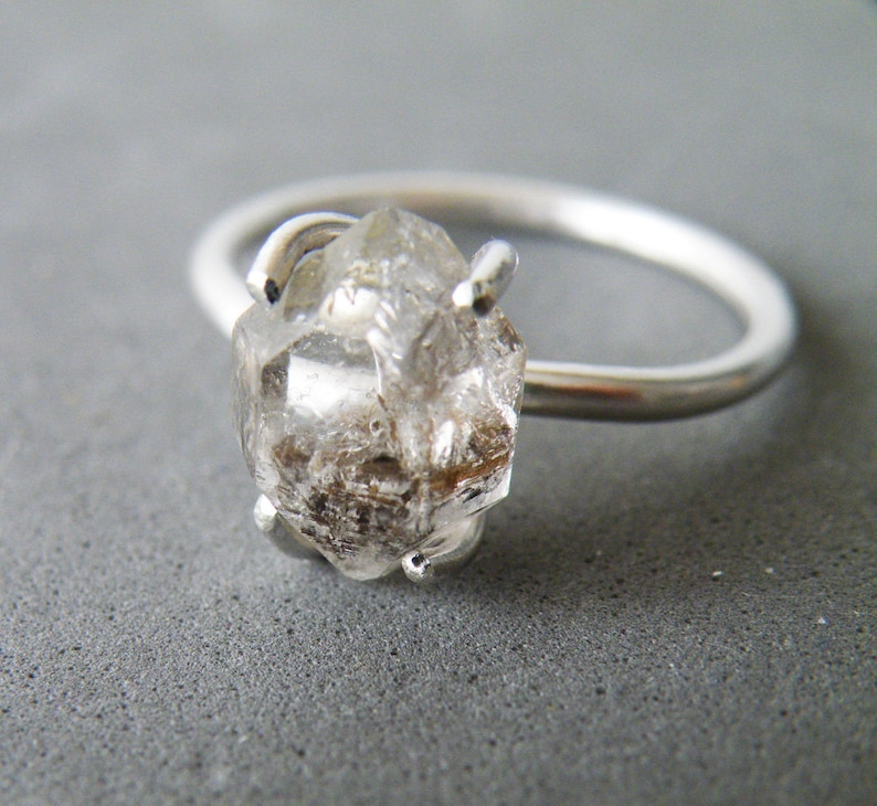 Large Herkimer Diamond Ring, Engagement Diamond Ring, Solitaire Ring for Women image 4