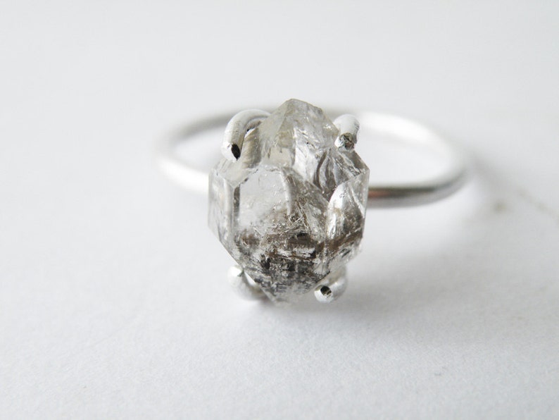 Large Herkimer Diamond Ring, Engagement Diamond Ring, Solitaire Ring for Women image 5