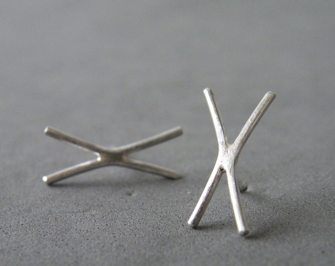 Cross Stud Earrings, Letter Earrings, Minimalist Modern Women Earrings