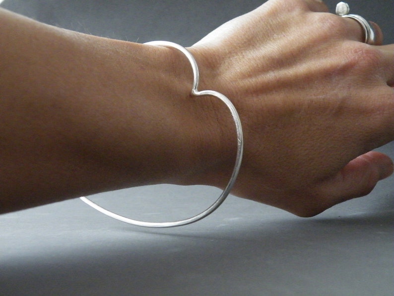 Sterling Silver Heart Bangle main image 1
