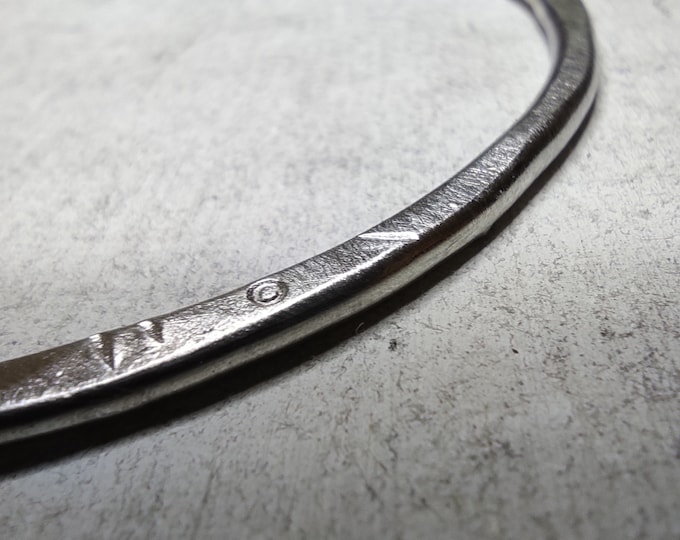 Minimalist Hammered Sterling Silver Stacking Bangle - Random Texture, 2.5mm Thick Bracelet for Her