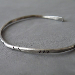 Silver Hand Hammered Textured Bangle,Sturdy Men/Women Cuff, Available Thickness 2mm/2,5mm/3mm. image 4