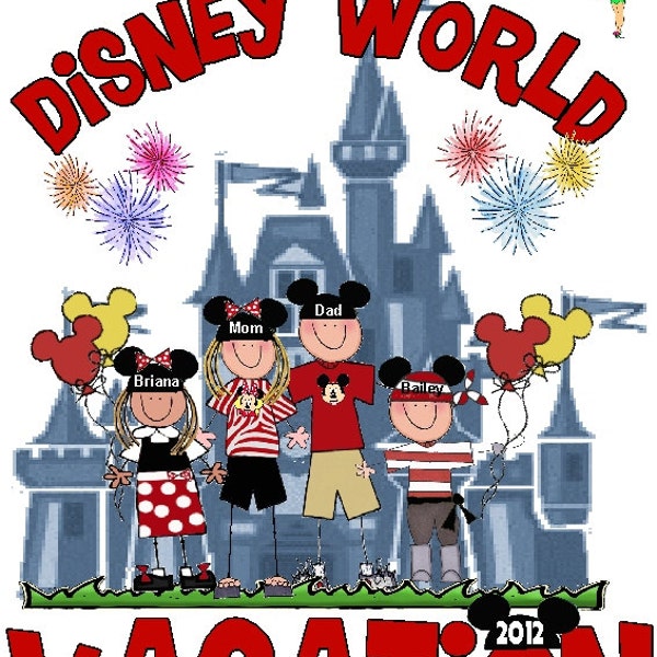 Disney Vacation T-shirt Package  (2 adult sizes and 2 youth sizes)  Personalized for FREE