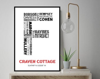 Fulham Legends - Football Soccer Art (A3 Poster Print)