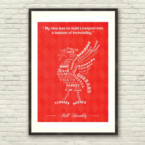 Shankly Liverpool Liverbird Liverpool Bastion - Heroes of Liverpool - Football Art (A3 Poster Print)