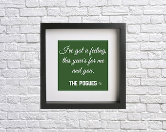 The Pogues - Fairytale of New York - Music lyric quote print