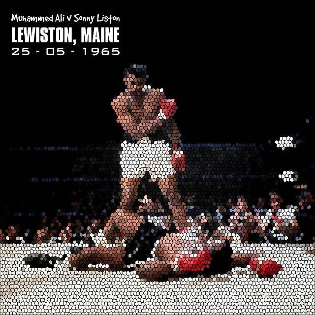 Muhammad Ali Boxing Sonny Liston Impression sur toile 30 x 20 cm