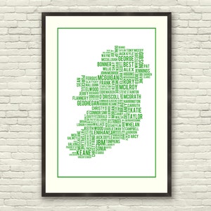 Sporthelden Irlands - Typografie Poster Print (A3)