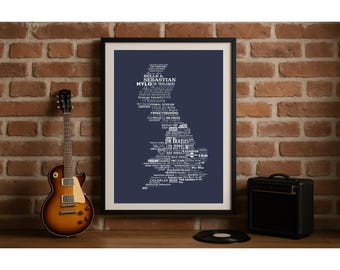 The Music of Britain - British Typographic Poster Print