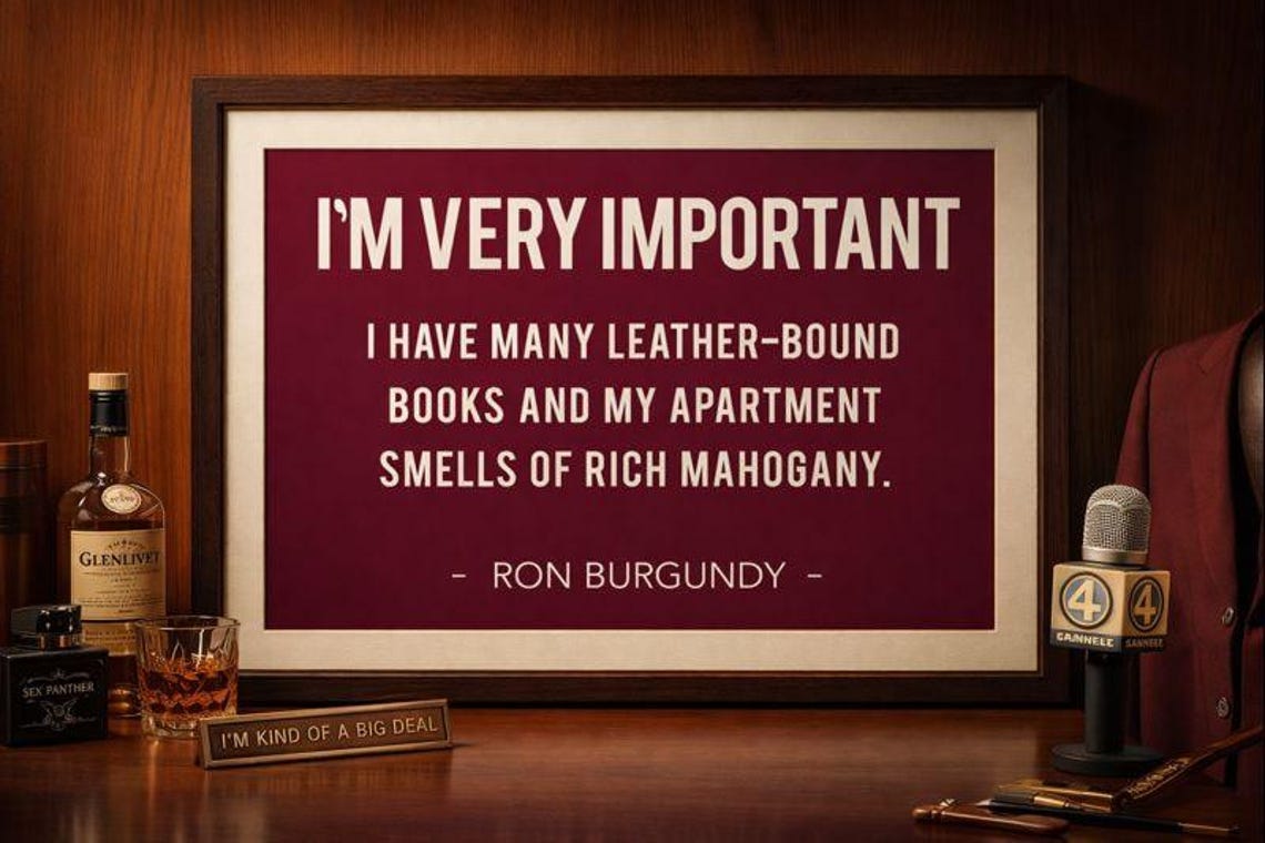 Many Leatherbound Books Anchorman Quote (A3 Poster) Etsy UK