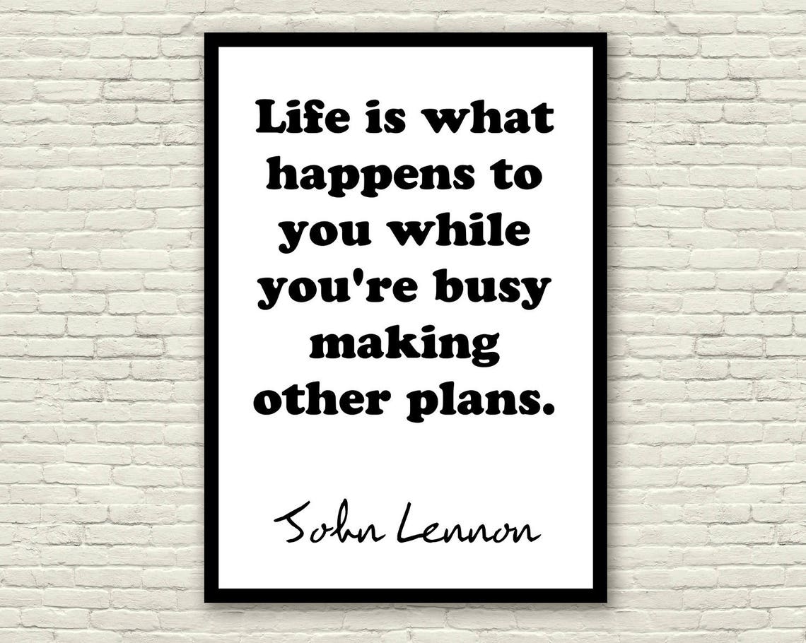 John lennon life is what happens a3 quote poster print beatles