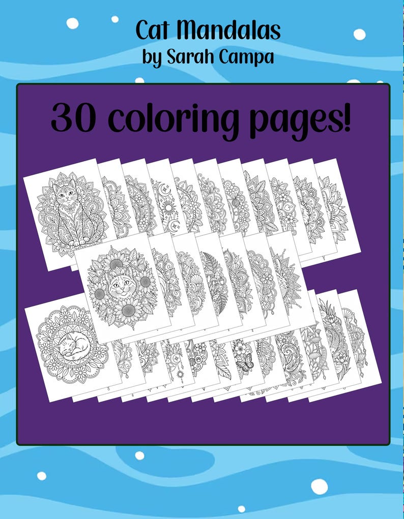 Cat Mandalas - Coloring Book - Etsy