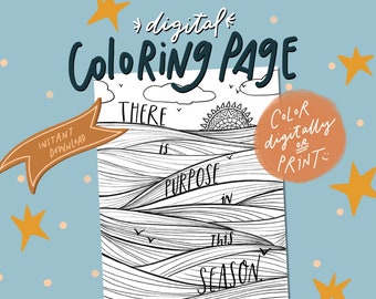 Nautical Coloring Page: Inspirational Ocean Design (Digital Download)
