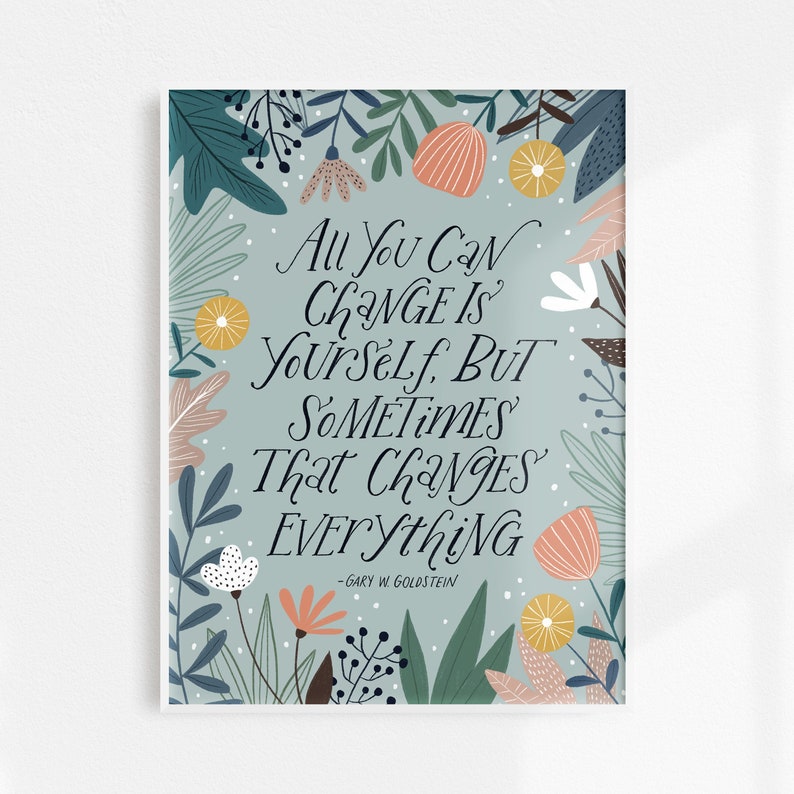 Floral Inspirational Quote Art Print: Botanical Wall Decor - Etsy Canada