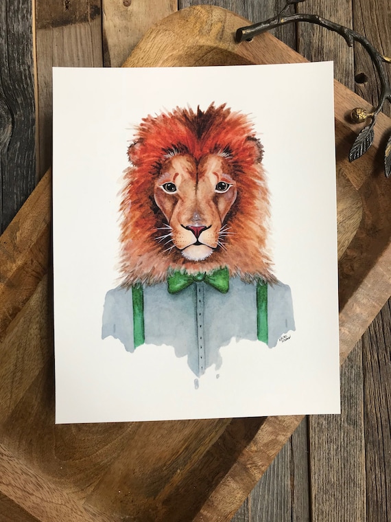 Watercolor Lion Art Print Nursery Wall Art Funny Lion - Etsy Watercolor Lion Art Print Nursery Wall Art Funny Lion - Etsy