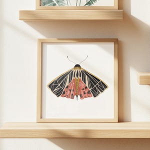 Moth Watercolor Art Print: Bohemian Floral Wall Decor - Etsy
